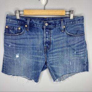 LEVI’S 501 Distressed Denim Cutoff Button Fly Shorts